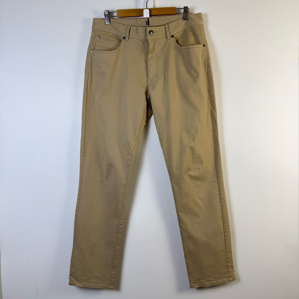 Johnnie-O Sawyer Pants Chino Khaki Tan 33 Waist 33x32 Stretch Preppy Classic